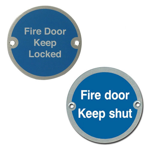 Fire door signs.