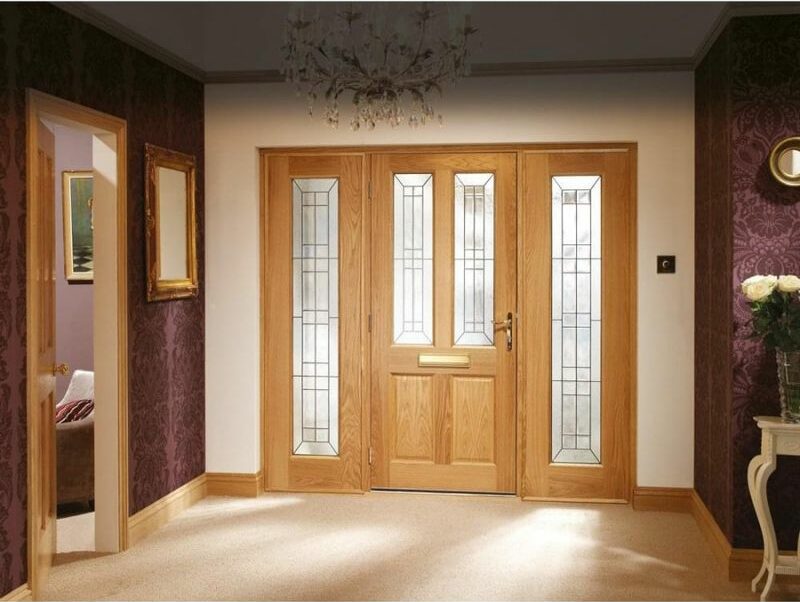 External Oak Decorative Triple Glazed Sidelight